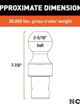 Curt 2-5/16" Gooseneck Ball 38K Lbs Ram Oem Puck System                                     - 60627 - Image 2