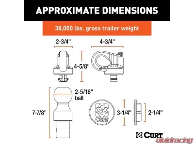 Curt 38K Lbs Oem Puck System 2-5/16" Gooseneck Kit Chevrolet | Ford | Gmc | Nissan 2013-2021 - 60639