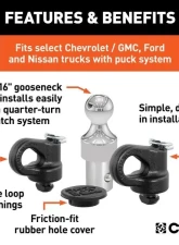 Curt 38K Lbs Oem Puck System 2-5/16" Gooseneck Kit Chevrolet | Ford | Gmc | Nissan 2013-2021                                     - 60639 - Image 3