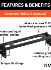 Curt Double Lock EZR Gooseneck Install Brackets Chevrolet Silverado | Gmc Sierra 2500 | 3500 HD 2020-2023                                     - 60701 - Image 2