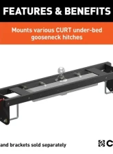 Curt Double Lock EZR Gooseneck Install Brackets Chevrolet Silverado | Gmc Sierra 2500 | 3500 HD 2020-2023                                     - 60701 - Image 3