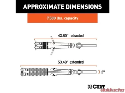 Curt 7,500 Lbs | 2" Shank Rambler Steel RV Tow Bar - 70001