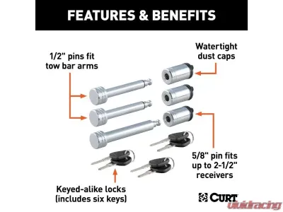 Curt Rambler Tow Bar Lock Set - 70005
