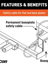 Curt 3,500 Lbs Replacement 36" x 1/4" Diameter Tow Bar Base Plate Safety Cable                                     - 70006 - Image 2