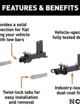 Curt Custom Tow Bar Base Plate Dodge Durango | Jeep Grand Cherokee 2011-2022                                     - 70101 - Image 3