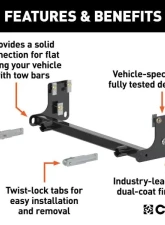 Curt Custom Tow Bar Base Plate Eep Wrangler Jk 2007-2018                                     - 70102 - Image 3