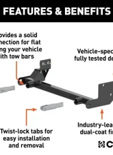Curt Custom Tow Bar Base Plate Jeep Wrangler Tj 1997-2006                                     - 70112 - Image 3