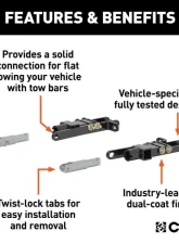 Curt Custom Tow Bar Base Plate Gmc Sierra | Chevrolet Silverado | Suburban | Tahoe 2016-2020                                     - 70120 - Image 3