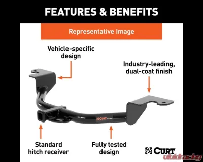 Curt Class 1 Trailer   Hitch, 1-1/4" Ball Mount Nissan Leaf 2018-2024 - 116483