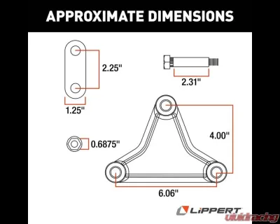 Curt Lippert Trailer Axle AP Kit for 2-7K Double-Eye Tandem Axles - Tall Equalizer - 121098L