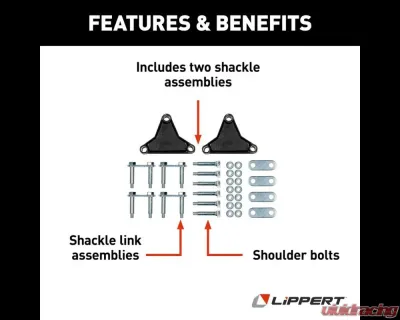 Curt Lippert Trailer Axle AP Kit for 2-7K Double-Eye Tandem Axles - Tall Equalizer - 121098L