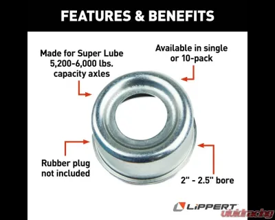 Curt Dust Cap for Super Lube Axle Hub - 5,200 to 6,000 lbs. - 122064