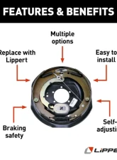 Curt Lippert Forward Self-Adjusting Brake Assem. - 12" x 2", 5-Bolt, 4-7K Left                                     - 1222593 - Image 2