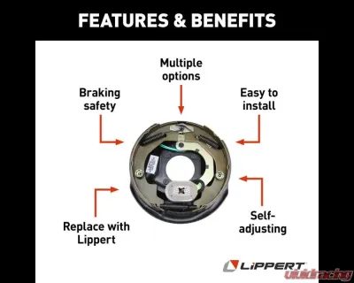 Curt Lippert Forward Self-Adjusting Brake Assembly - 10" x 2.25", 3,500 lbs. Right - 122450L