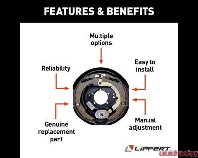 Curt Lippert Electric Brake Assembly - 12" x 2", 7,000 lbs. Right - 122451L
