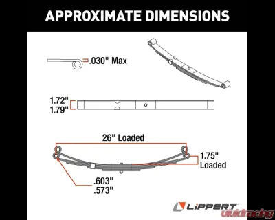 Curt Lippert Replacement Leaf Spring for Trailer Suspension System - 26", 1,750 lbs. - 124903L