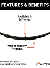 Curt Lippert Replacement Leaf Spring for Trailer Suspension System - 26", 1,750 lbs.                                     - 124903L - Image 3