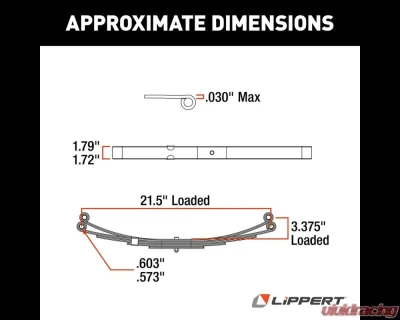 Curt Replacement Leaf Spring for RV Trailer Suspension System - 21", 1,400 lbs. - 125269