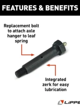 Curt Lippert Wet Shoulder Bolt for Trailer Axle Hangers, 9/16" x 2.325                                     - 126238 - Image 2