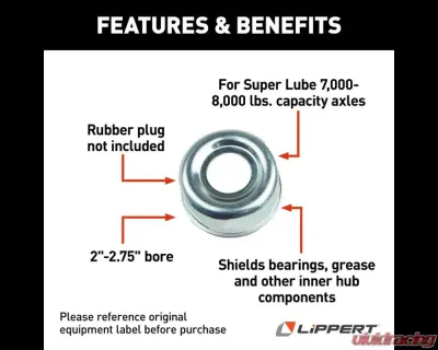 Curt Dust Cap for Super Lube Axle Hub - 7,000 to 8,000 lbs. - 127300