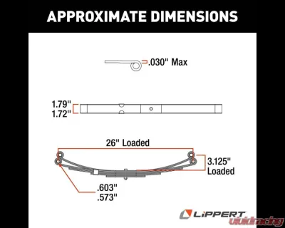 Curt Replacement Leaf Spring for RV Trailer Suspension System - 26", 2,200 lbs. - 129745