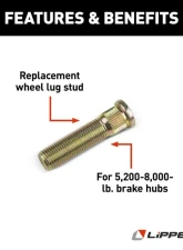 Curt Lippert Wheel Lug Stud - 9/16"-18 x 2.31" - Yellow                                     - 132624 - Image 2