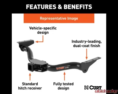 Curt Class 3 Trailer Hitch, 2" Receiver, Select Dodge Hornet 2023-2024 - 13553