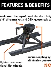 Curt CrossWing 20K 5th Wheel Hitch with Bed Protectors for 2-5/16" Gooseneck                                     - 16051 - Image 4