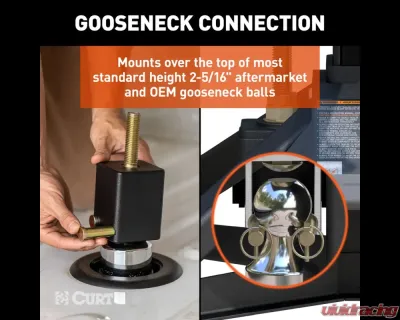 Curt CrossWing 20K 5th Wheel Hitch with Bed Protectors for 2-5/16" Gooseneck - 16051