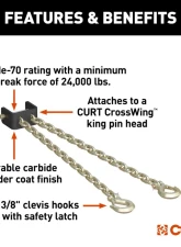Curt CrossWing 5th Wheel Safety Chain Assembly                                     - 16613 - Image 3