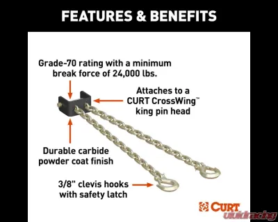 Curt CrossWing 5th Wheel Safety Chain Assembly - 16613