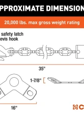 Curt CrossWing 5th Wheel Safety Chain Assembly with Gooseneck Anchor Plate                                     - 16614 - Image 2