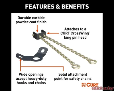 Curt CrossWing 5th Wheel Safety Chain Assembly with Gooseneck Anchor Plate - 16614