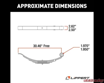 Curt Lippert Replacement Slipper Leaf Spring for Trailer - 5,000 lbs. 30" Loaded Length - 176326