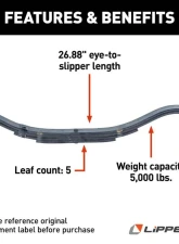 Curt Lippert Replacement Slipper Leaf Spring for Trailer - 5,000 lbs. 30" Loaded Length                                     - 176326 - Image 3