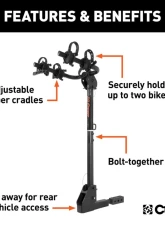 Curt Hitch-Mounted Bike Rack (2 Bikes, 1-1/4" or 2" Shank)                                     - 18021 - Image 3