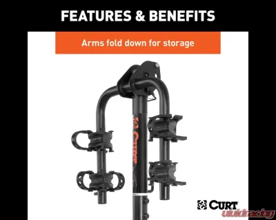 Curt Hitch-Mounted Bike Rack (2 Bikes, 1-1/4" or 2" Shank) - 18021