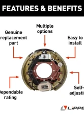 Curt Lippert Electric Trailer Brake Assembly - 12.25" x 3.38" 10,000 lbs. Left Side                                     - 181935 - Image 2