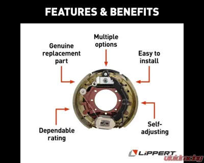 Curt Lippert Electric Trailer Brake Assembly - 12.25" x 3.38" 10,000 lbs. Right Side - 181936