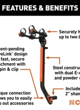 Curt ActiveLink SE Hitch-Mounted Bike Rack (2 Bikes, 2" Shank)                                     - 18410 - Image 3