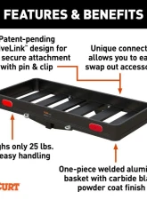Curt ActiveLink 49" x 22" Aluminum Hitch Cargo Carrier                                     - 18415 - Image 3