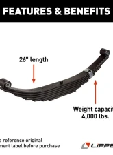 Curt Replacement Leaf Spring for RV Trailer Suspension System - 26", 4,000 lbs.                                     - 2021095282 - Image 2