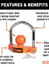 Curt Universal Trailer Coupler Lock                                     - 23090 - Image 4