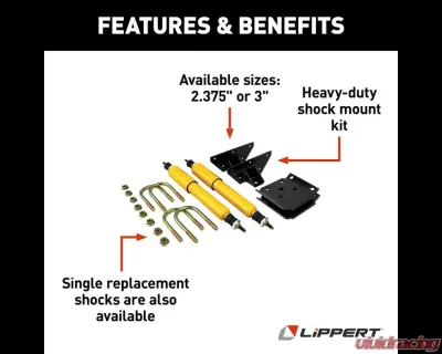 Curt Lippert Heavy-Duty Shock Mount Kit - Fits 2-3/8" Axle Tube - 281255