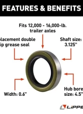 Curt Lippert Replacement Wheel End Oil Seal - 3.125" ID                                     - 295924 - Image 2