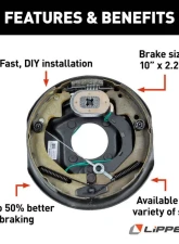 Curt Lippert Forward Self-Adjusting Brake Assembly - 10" x 2.25", 3,500 lbs. Left                                     - 296649 - Image 5