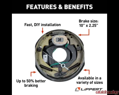 Curt Lippert Forward Self-Adjusting Brake Assembly - 10" x 2.25", 3,500 lbs. Left - 296649