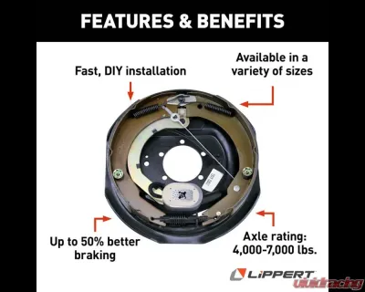 Curt Lippert Forward Self-Adjusting Brake Assembly - 12" x 2", 7,000 lbs. Left - 296651