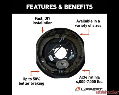 Curt Lippert Forward Self-Adjusting Brake Assembly - 12" x 2", 7,000 lbs. Right - 296652