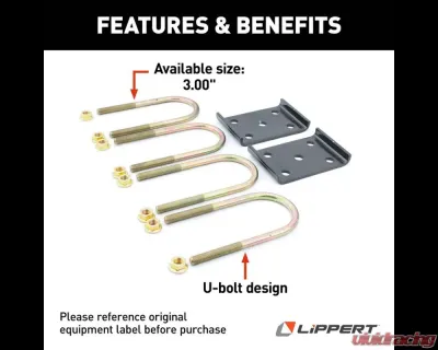 Curt Lippert Axle Mounting Kit - 3" Tube - 297429